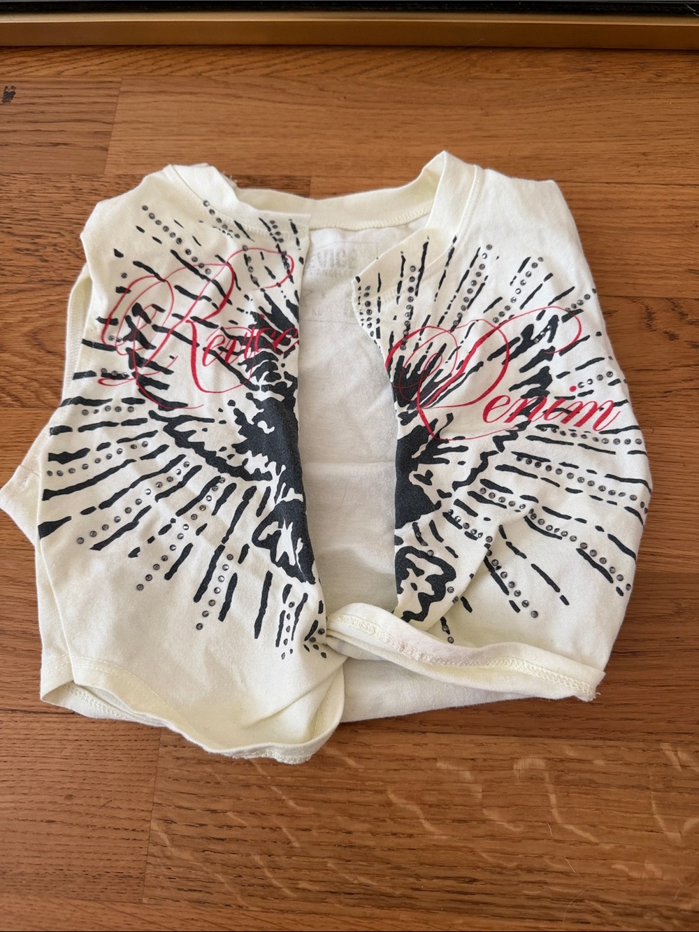 REVICE White Tank Top Vest with Black Wing Graphic and Red Script
